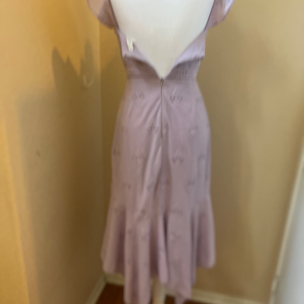 WAYF Novara Bustier Eyelet Asymmetrical Summer Midi Dress - Lavender - Picture 5 of 8
